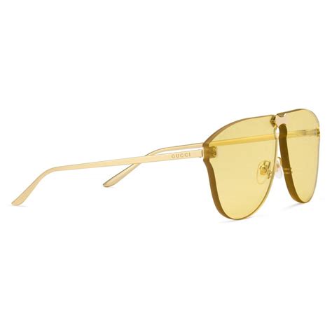 gucci aviator yellow lens|Gucci eyewear aviator frame sunglasses.